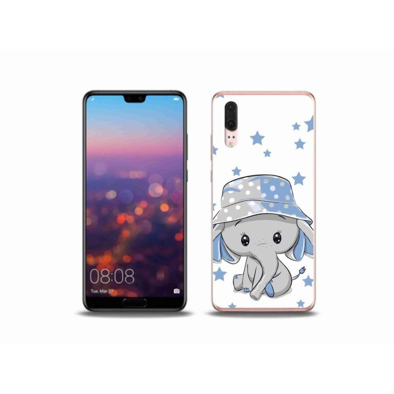 Gélový kryt mmCase na mobil Huawei P20 - modrý slon