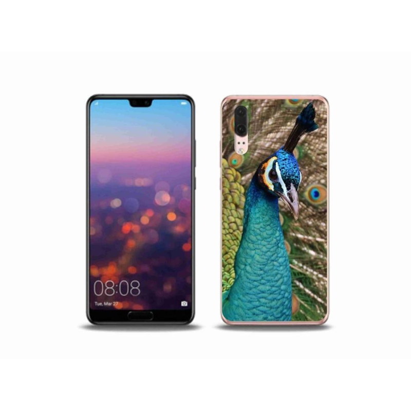 Gélový kryt mmCase na mobil Huawei P20 - páv