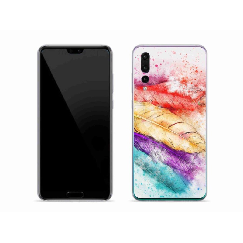 Gélový kryt mmCase na mobil Huawei P20 Pro - farebné perie