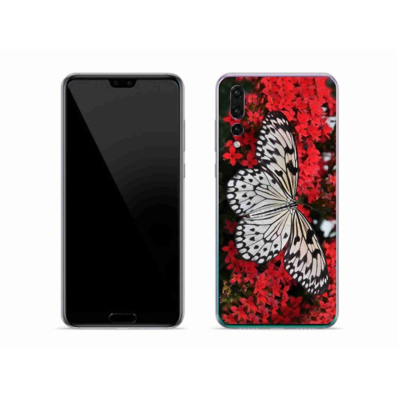 Gélový kryt mmCase na mobil Huawei P20 Pro - čiernobiely motýľ 1