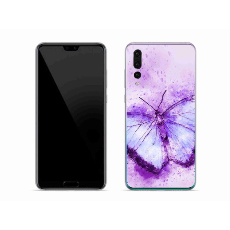 Gélový kryt mmCase na mobil Huawei P20 Pro - fialový motýľ