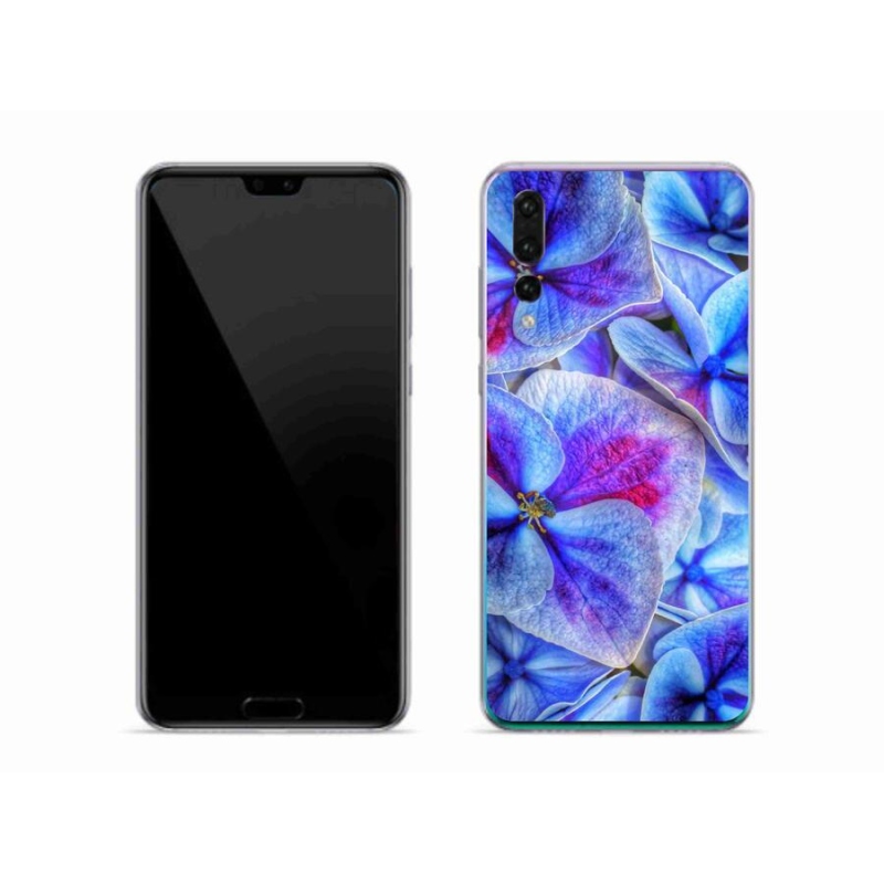 Gélový kryt mmCase na mobil Huawei P20 Pro - modré kvety 1