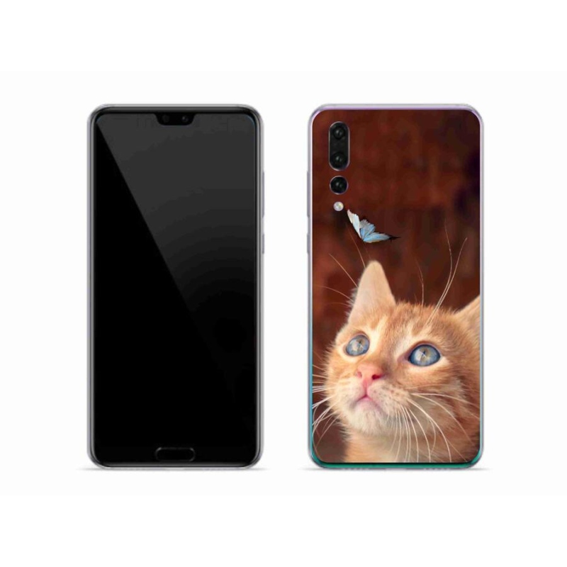 Gélový kryt mmCase na mobil Huawei P20 Pro - motýľ a mačiatko