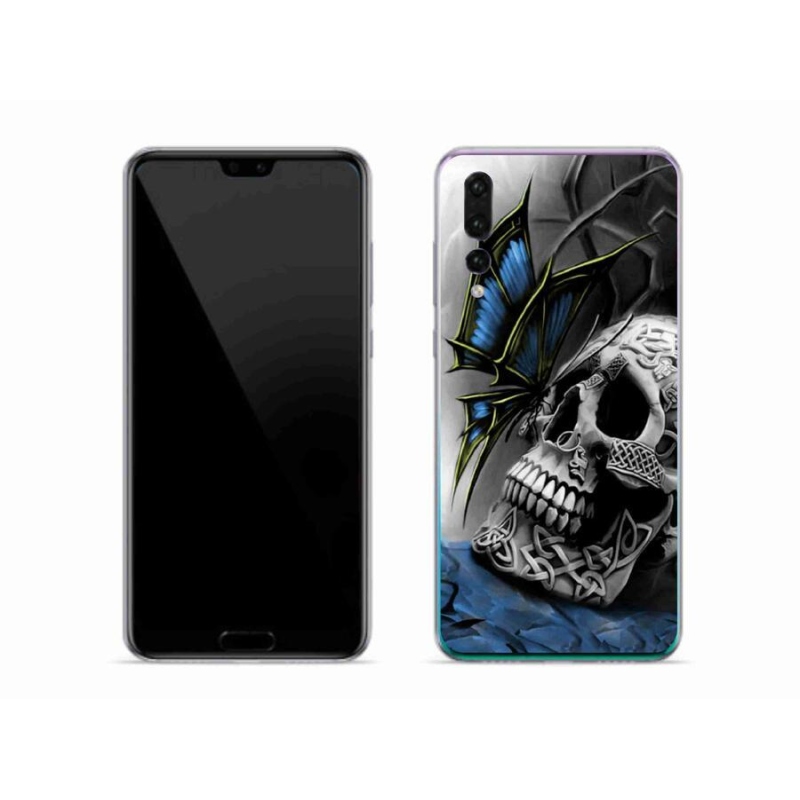 Gélový kryt mmCase na mobil Huawei P20 Pro - motýľ a lebka