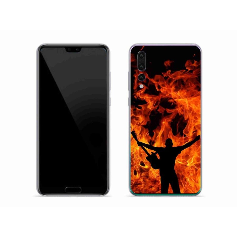 Gélový kryt mmCase na mobil Huawei P20 Pro - muzikant a oheň