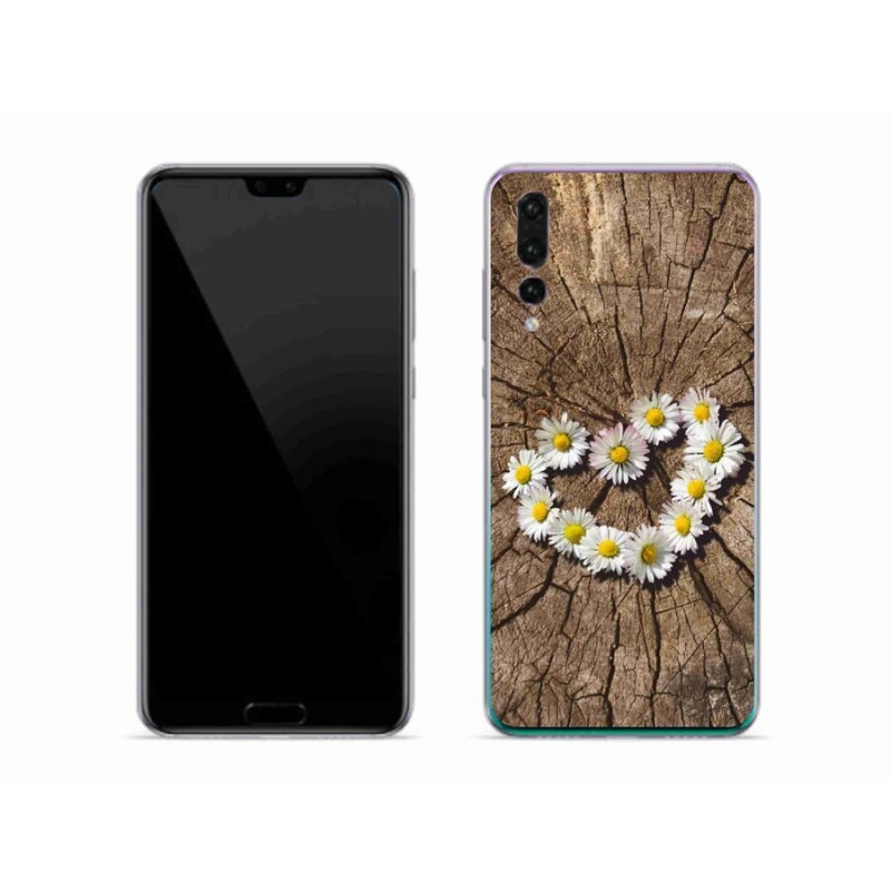 Gélový kryt mmCase na mobil Huawei P20 Pro - srdce z margarét