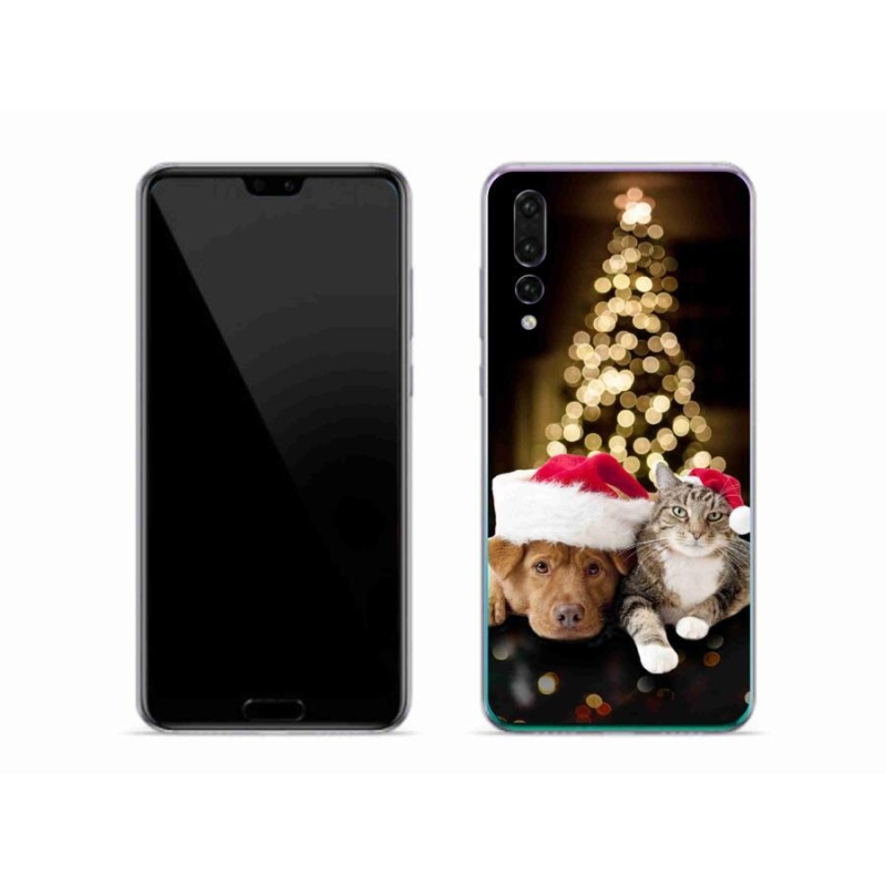 Gélový kryt mmCase na mobil Huawei P20 Pro - vianočný pes a mačka