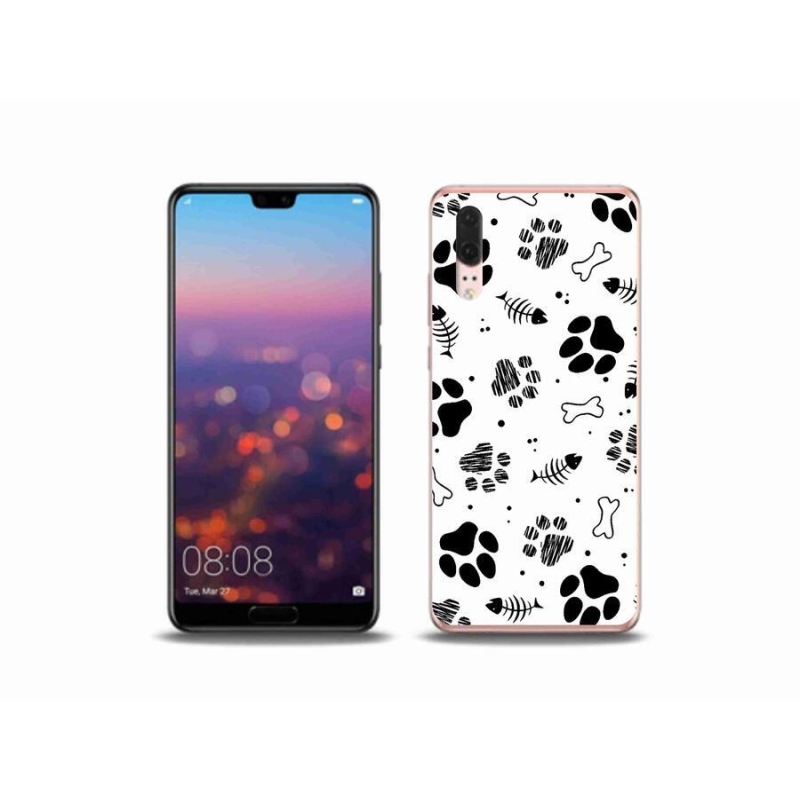 Gélový kryt mmCase na mobil Huawei P20 - psie labky 1