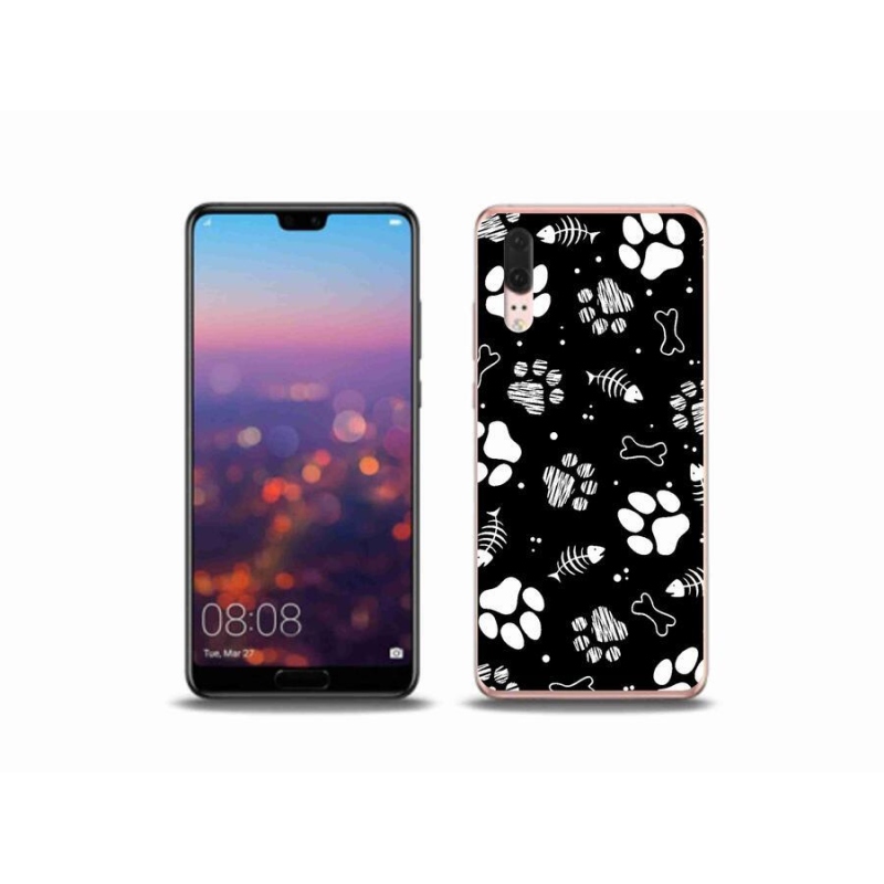 Gélový kryt mmCase na mobil Huawei P20 - psie labky