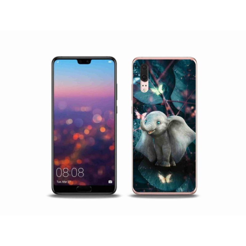 Gélový kryt mmCase na mobil Huawei P20 - roztomilý slon