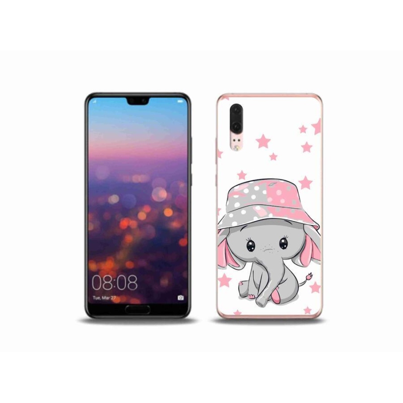 Gélový kryt mmCase na mobil Huawei P20 - ružový slon