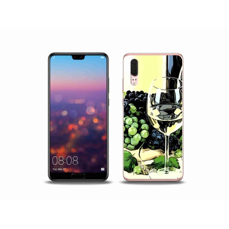 Gélový kryt mmCase na mobil Huawei P20 - pohár vína