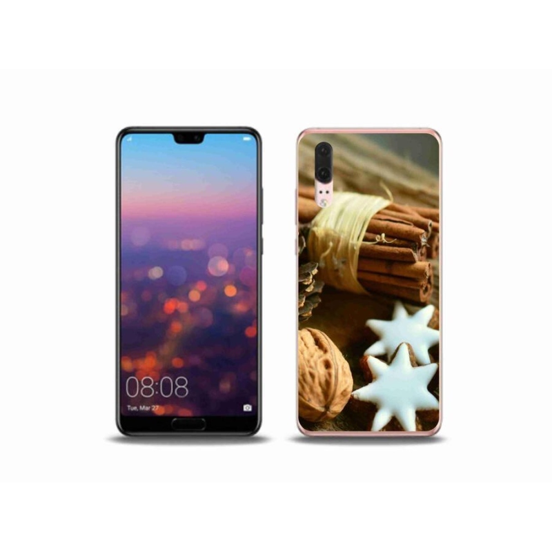 Gélový kryt mmCase na mobil Huawei P20 - škorica a perníčky