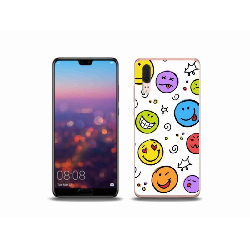 Gélový kryt mmCase na mobil Huawei P20 - smajlíci