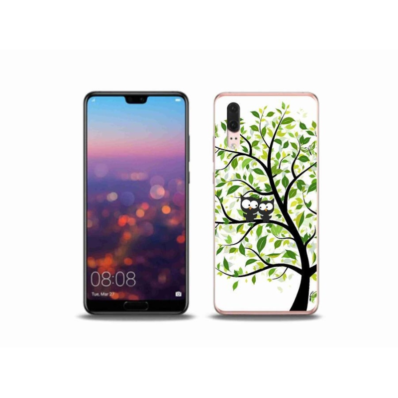 Gélový kryt mmCase na mobil Huawei P20 - malej sovy na strome