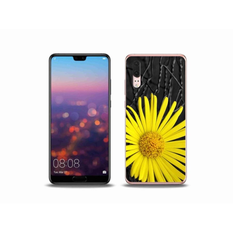 Gélový kryt mmCase na mobil Huawei P20 - žltý kvet