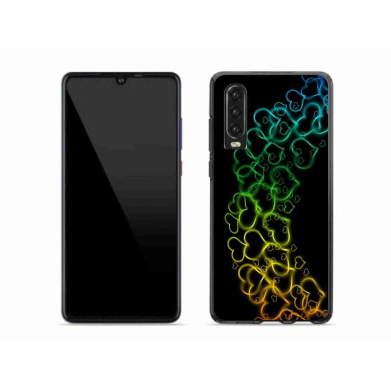 Gélový kryt mmCase na mobil Huawei P30 - farebná srdiečka