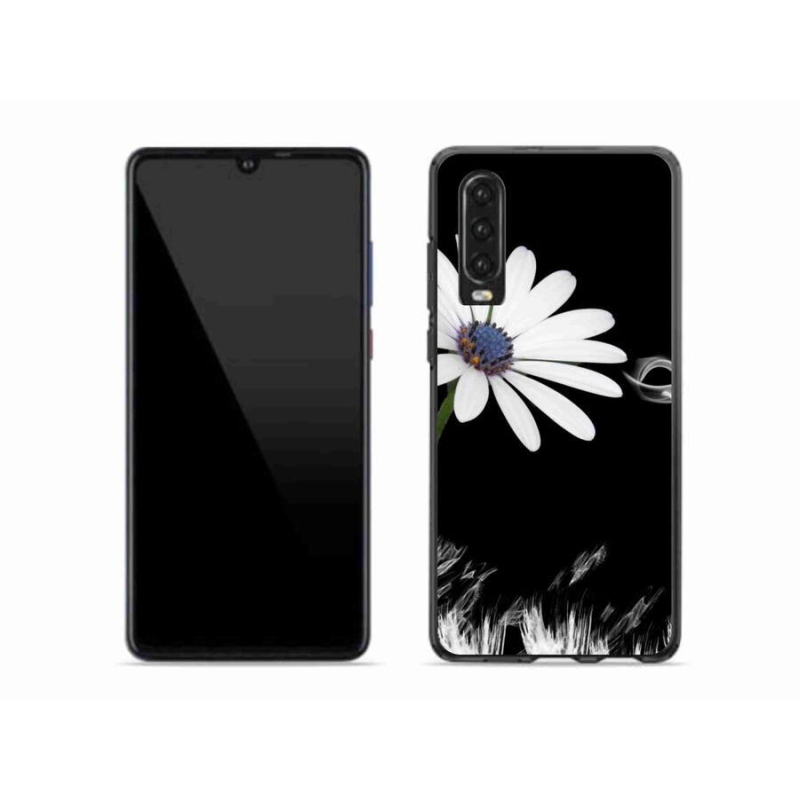 Gélový kryt mmCase na mobil Huawei P30 - biela kvetina