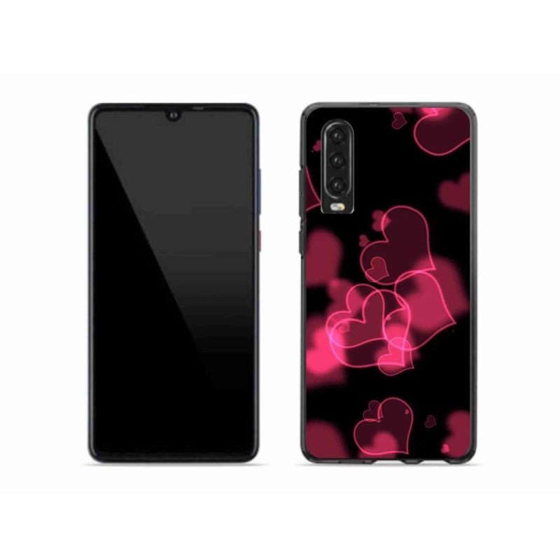 Gélový kryt mmCase na mobil Huawei P30 - červené srdiečka