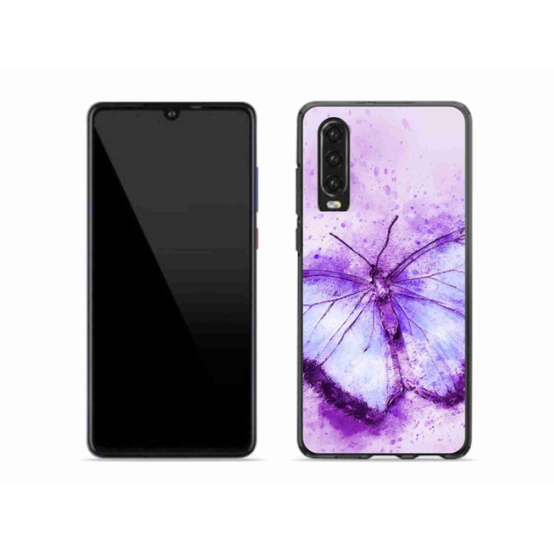 Gélový kryt mmCase na mobil Huawei P30 - fialový motýľ