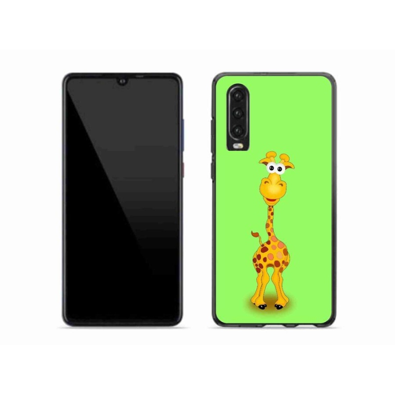Gélový kryt mmCase na mobil Huawei P30 - kreslená žirafa