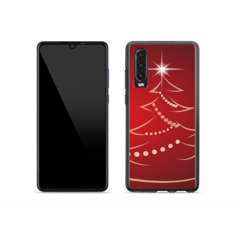 Gélový kryt mmCase na mobil Huawei P30 - kreslený vianočný stromček