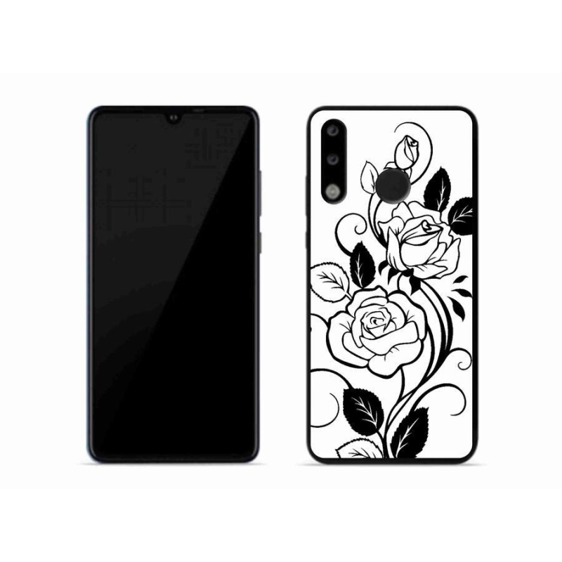 Gélový kryt mmCase na mobil Huawei P30 Lite - čiernobiela ruža