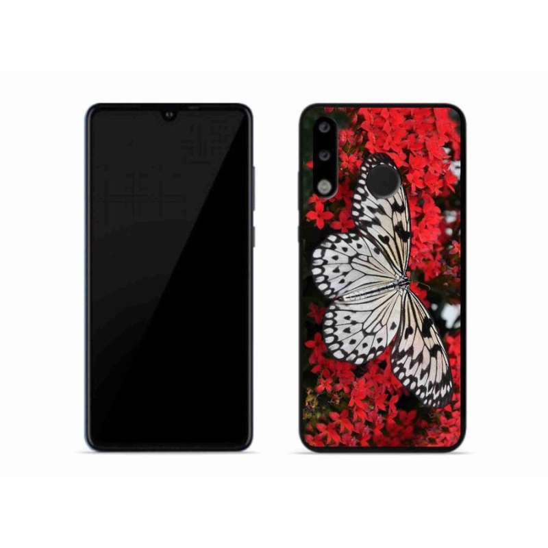 Gélový kryt mmCase na mobil Huawei P30 Lite - čiernobiely motýľ 1