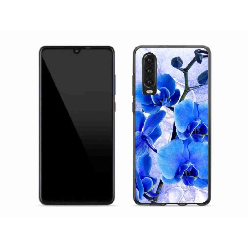 Gélový kryt mmCase na mobil Huawei P30 - modré kvety