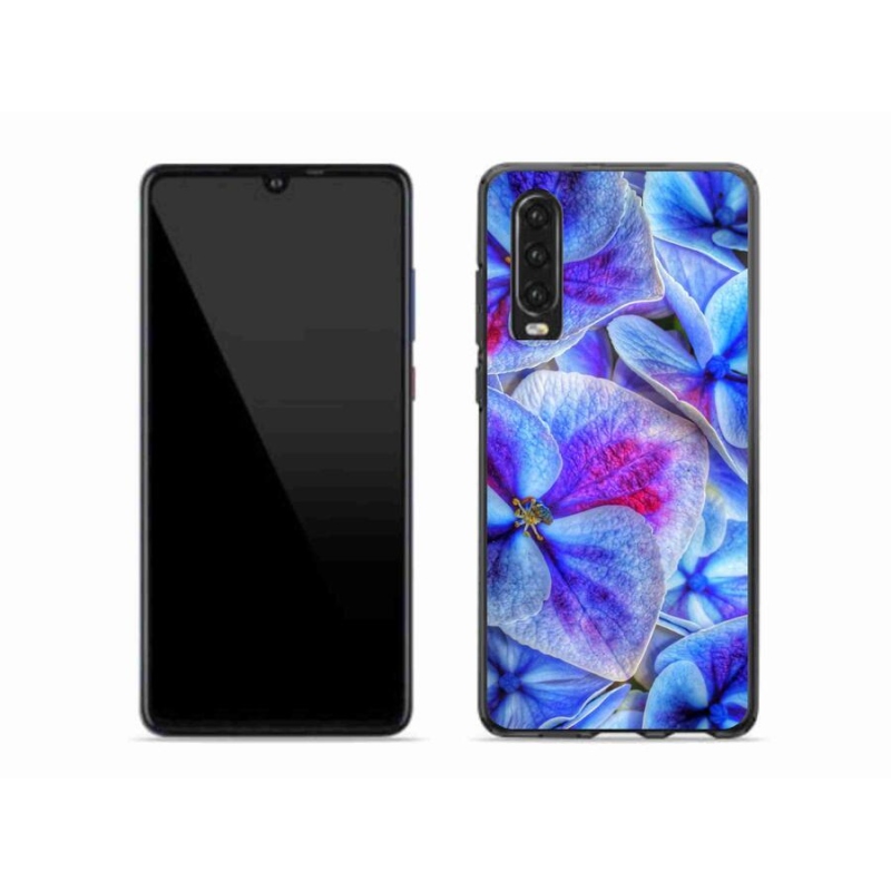 Gélový kryt mmCase na mobil Huawei P30 - modré kvety 1