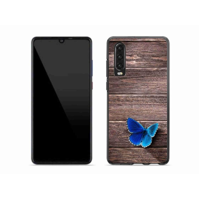 Gélový kryt mmCase na mobil Huawei P30 - modrý motýľ 1