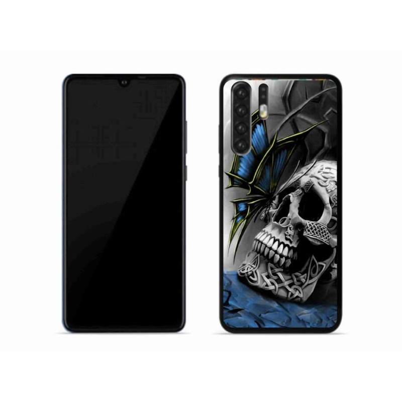 Gélový kryt mmCase na mobil Huawei P30 Pro - motýľ a lebka