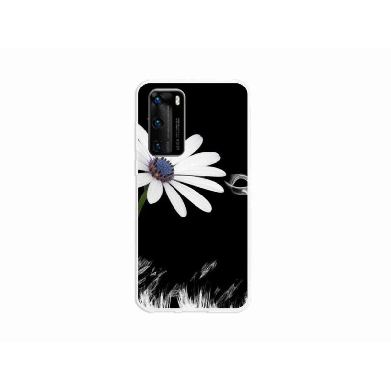 Gélový kryt mmCase na mobil Huawei P40 - biela kvetina