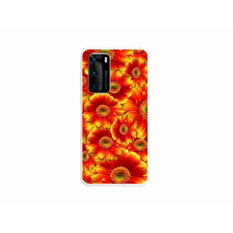 Gelový kryt mmCase na mobil Huawei P40 - gerbera 1