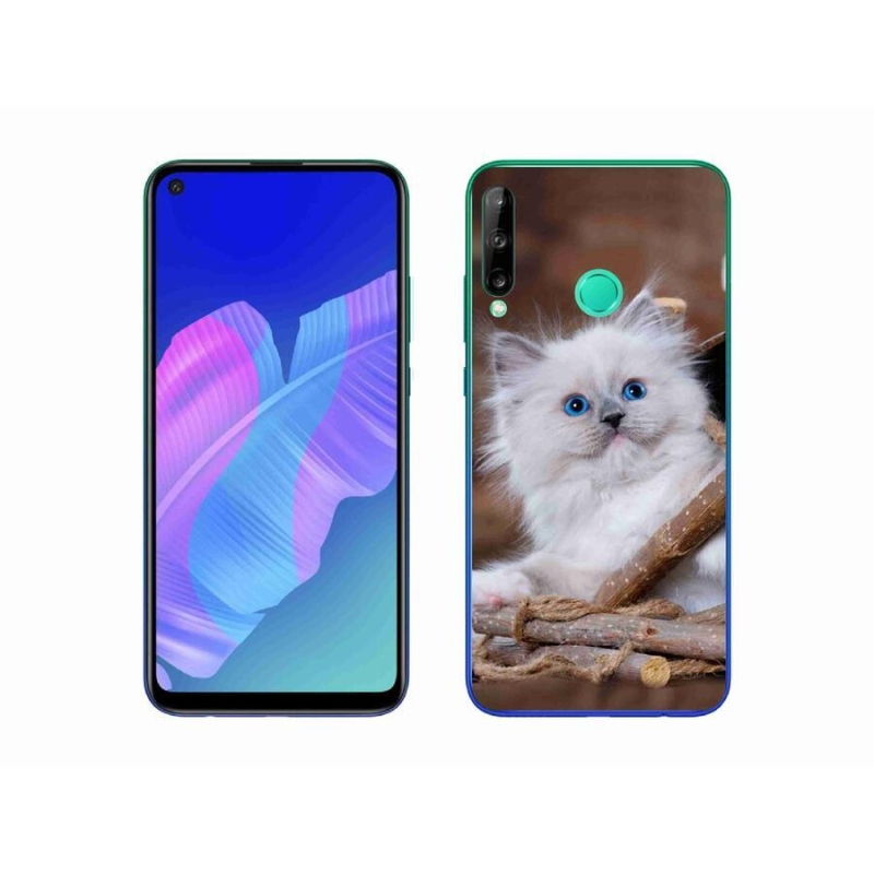 Gélový kryt mmCase na mobil Huawei P40 Lite E - biele mačiatko