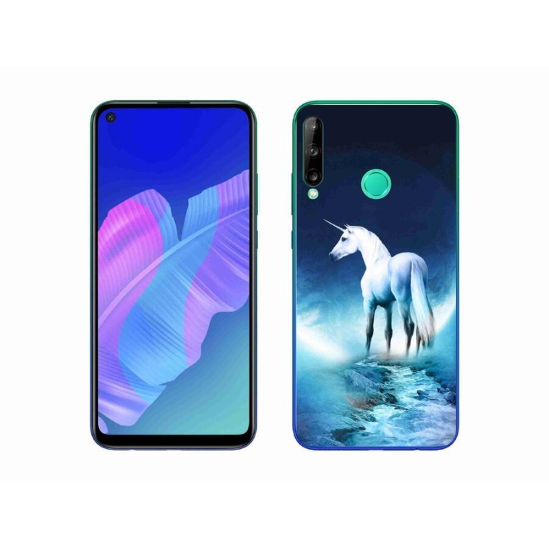 Gelový kryt mmCase na mobil Huawei P40 Lite E - bílý jednorožec