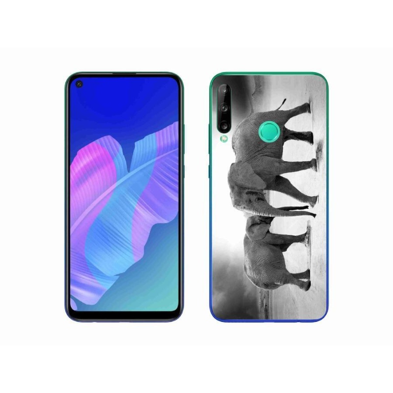 Gélový kryt mmCase na mobil Huawei P40 Lite E - čiernobieli slony