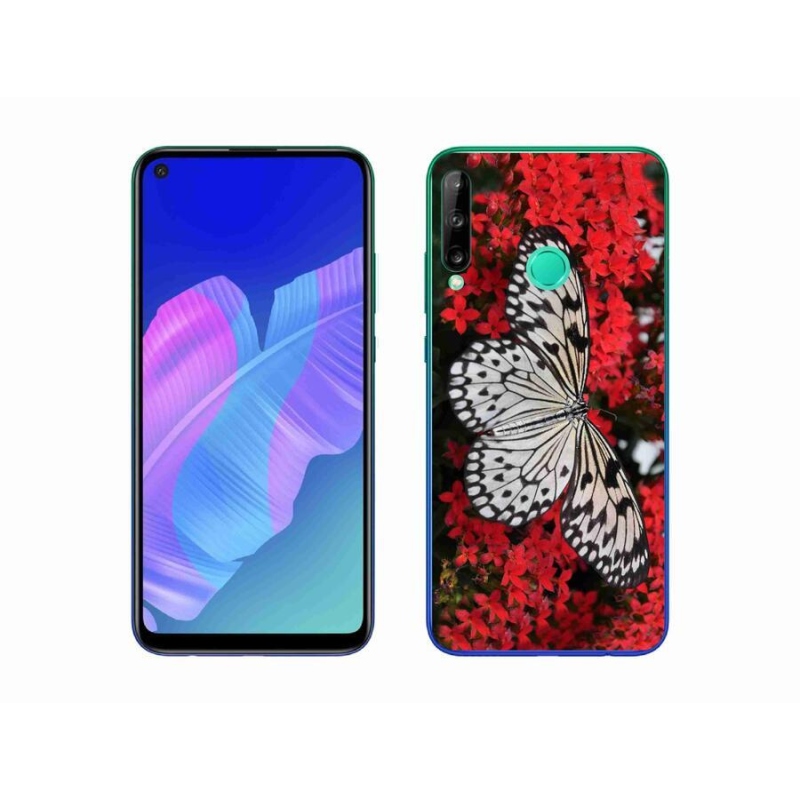 Gélový kryt mmCase na mobil Huawei P40 Lite E - čiernobiely motýľ 1