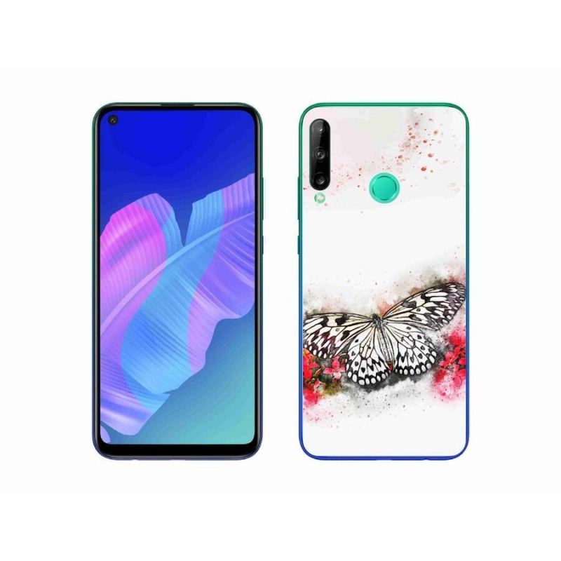 Gélový kryt mmCase na mobil Huawei P40 Lite E - čiernobiely motýľ