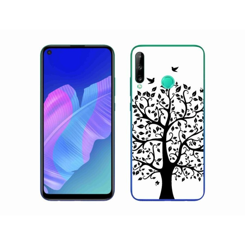 Gélový kryt mmCase na mobil Huawei P40 Lite E - čiernobiely strom