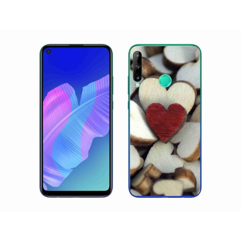 Gélový kryt mmCase na mobil Huawei P40 Lite E - gravírované červené srdce