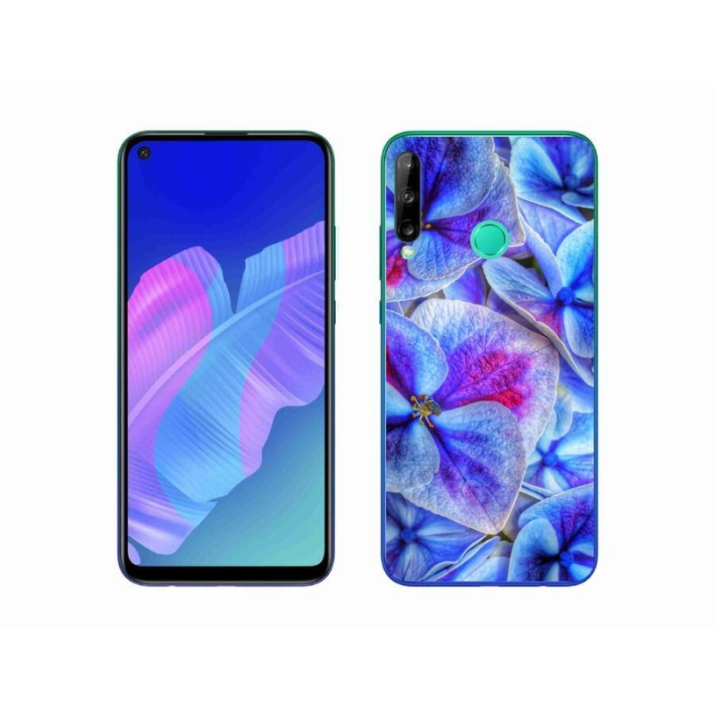 Gélový kryt mmCase na mobil Huawei P40 Lite E - modré kvety 1