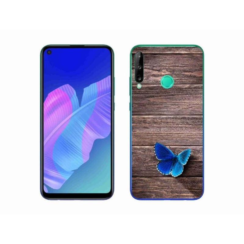 Gélový kryt mmCase na mobil Huawei P40 Lite E - modrý motýľ 1