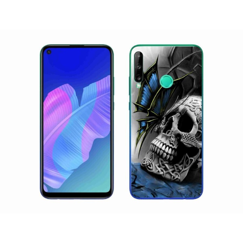 Gelový kryt mmCase na mobil Huawei P40 Lite E - motýl a lebka