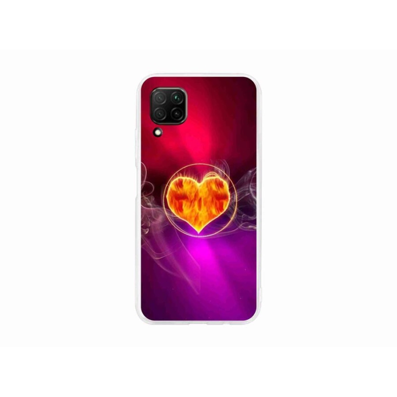 Gélový kryt mmCase na mobil Huawei P40 Lite - ohnivé srdce