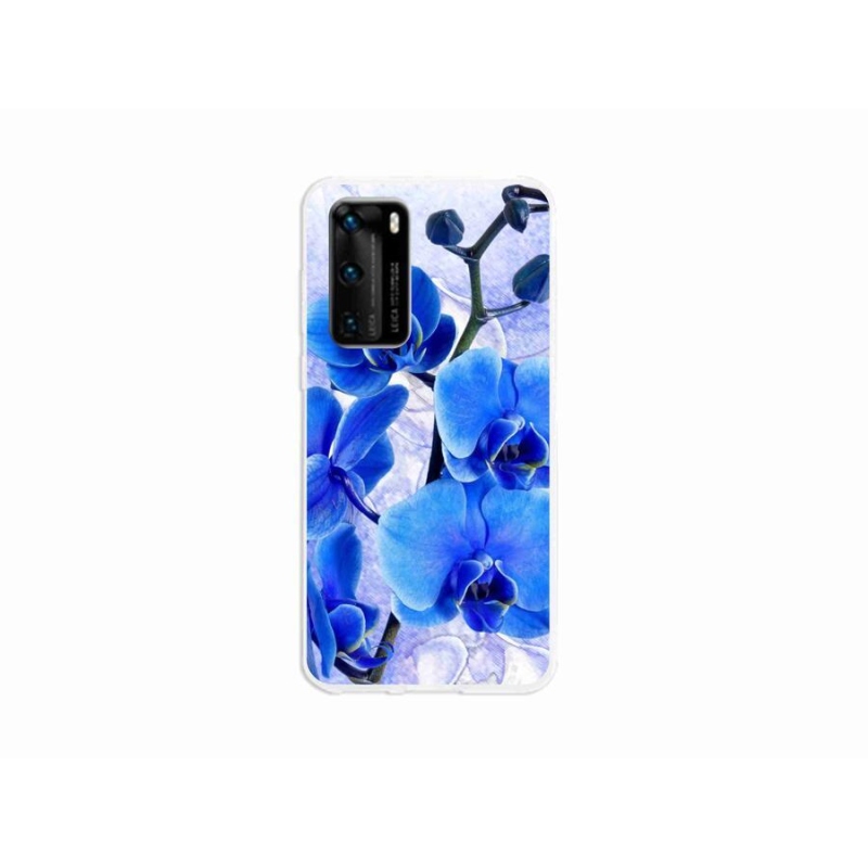 Gélový kryt mmCase na mobil Huawei P40 - modré kvety