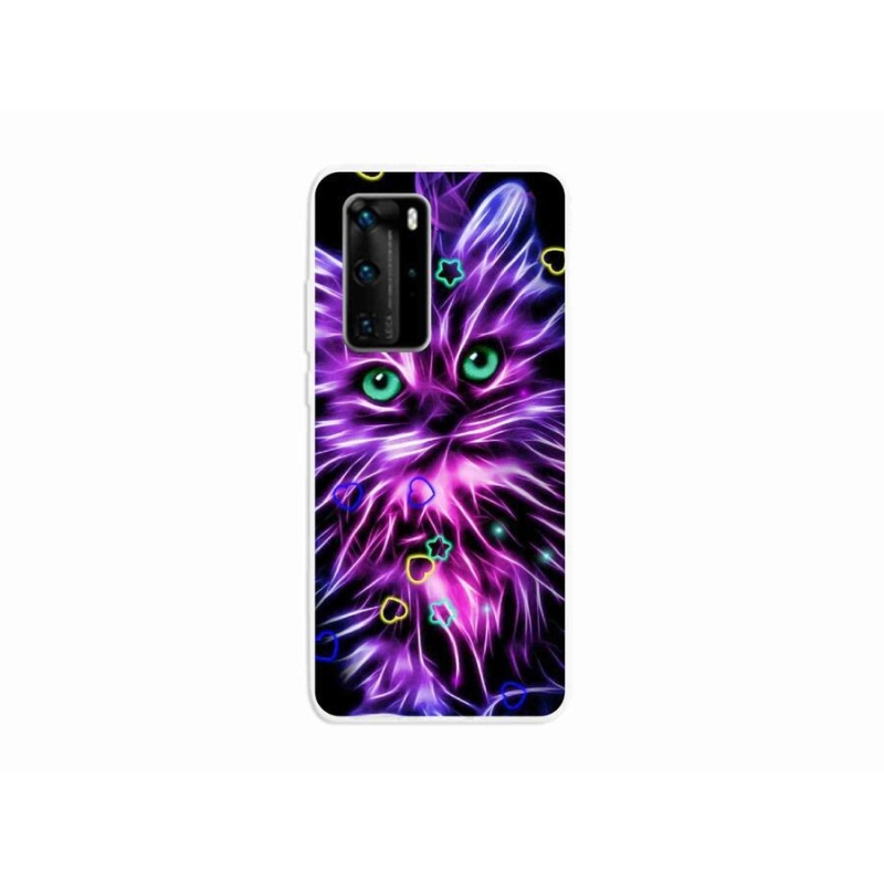 Gélový kryt mmCase na mobil Huawei P40 Pro - abstraktná mačka