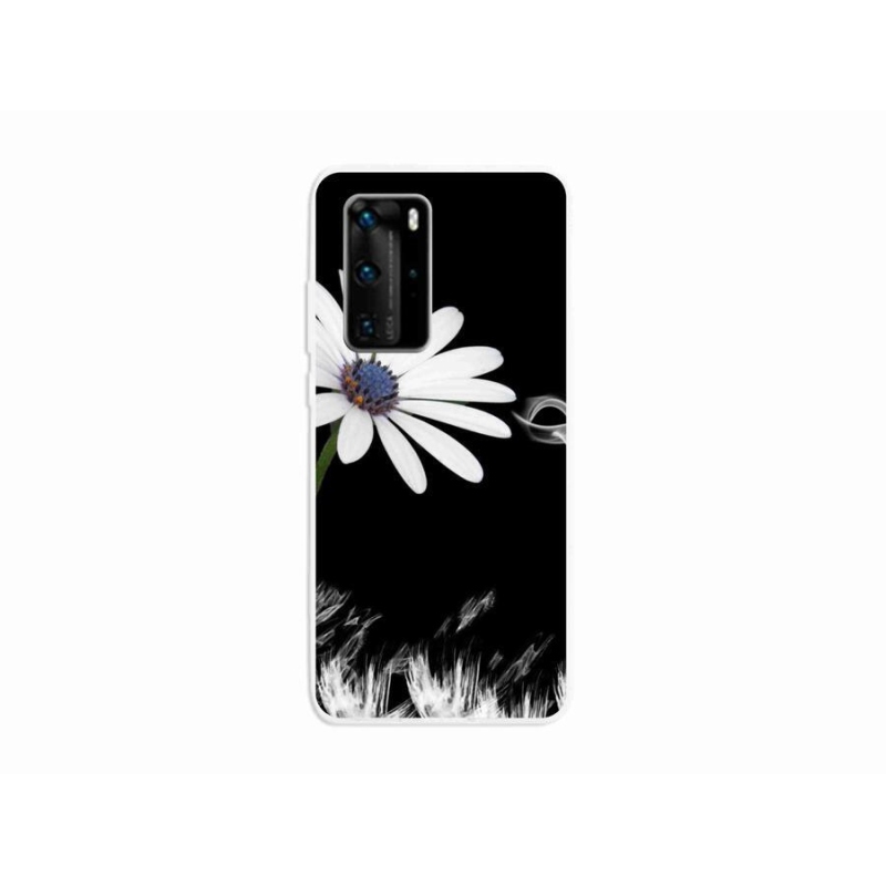 Gélový kryt mmCase na mobil Huawei P40 Pro - biela kvetina