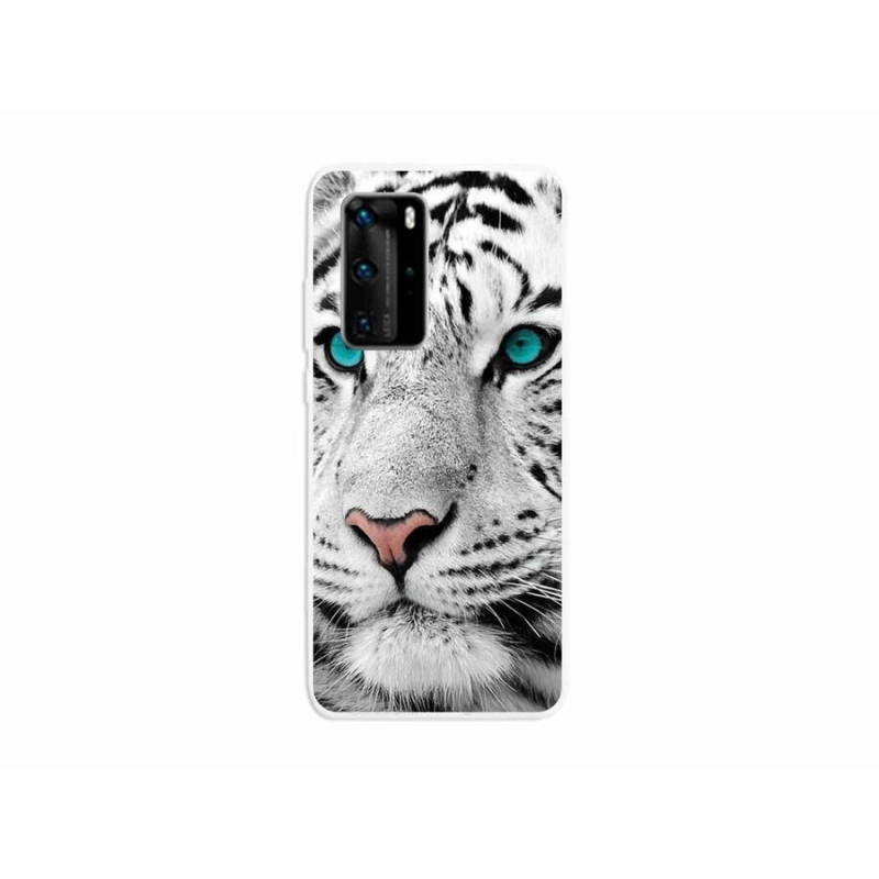 Gélový kryt mmCase na mobil Huawei P40 Pro - biely tiger