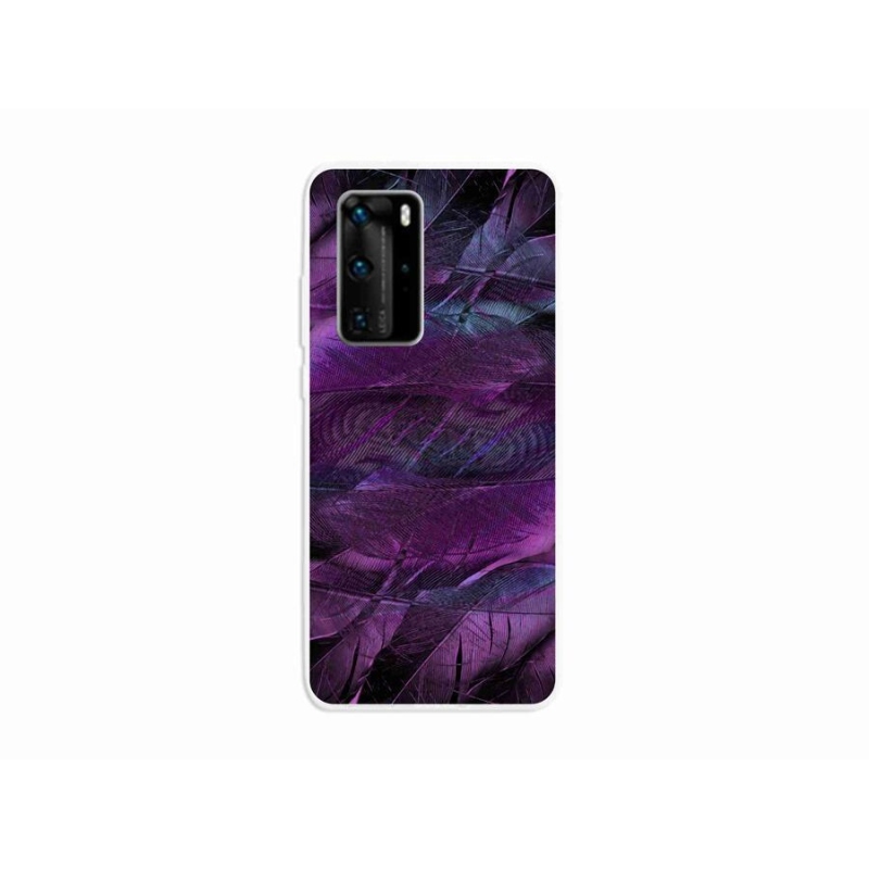 Gélový kryt mmCase na mobil Huawei P40 Pro - fialová pierka